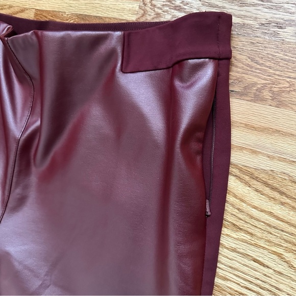 Betabrand Jett Dress Yoga Skinny Pants Faux Leather Cranberry Size XXL - Picture 8 of 13